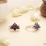 Ruby Garden Charm Silver Toe Ring