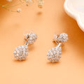Sparkling Crystal Tear Drop Hanging Silver Stud