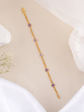 Delicate Pink Evil Eye Gold Bracelet