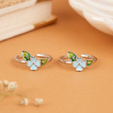 Majestic Blue Floral Silver Fancy Toe Ring