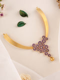 Fusion Purple Floral Gold Necklace