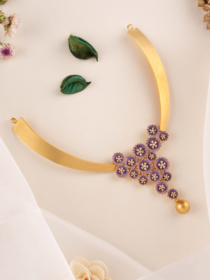 Fusion Purple Floral Necklace