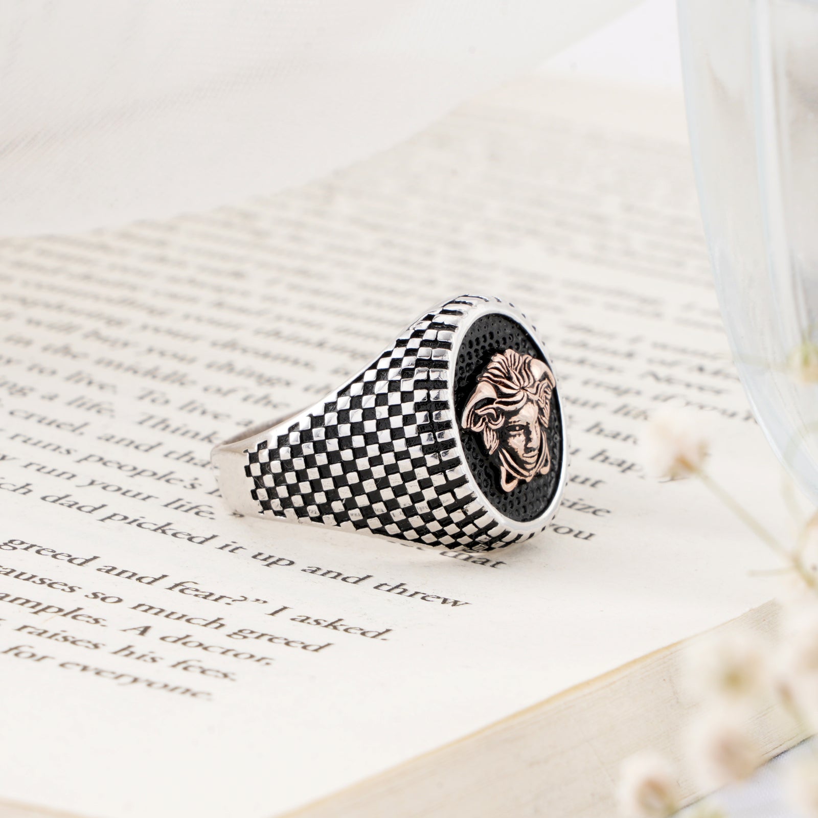 Gorgon Crest Silver Ring
