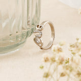 Minimalist White Stone Silver Ring