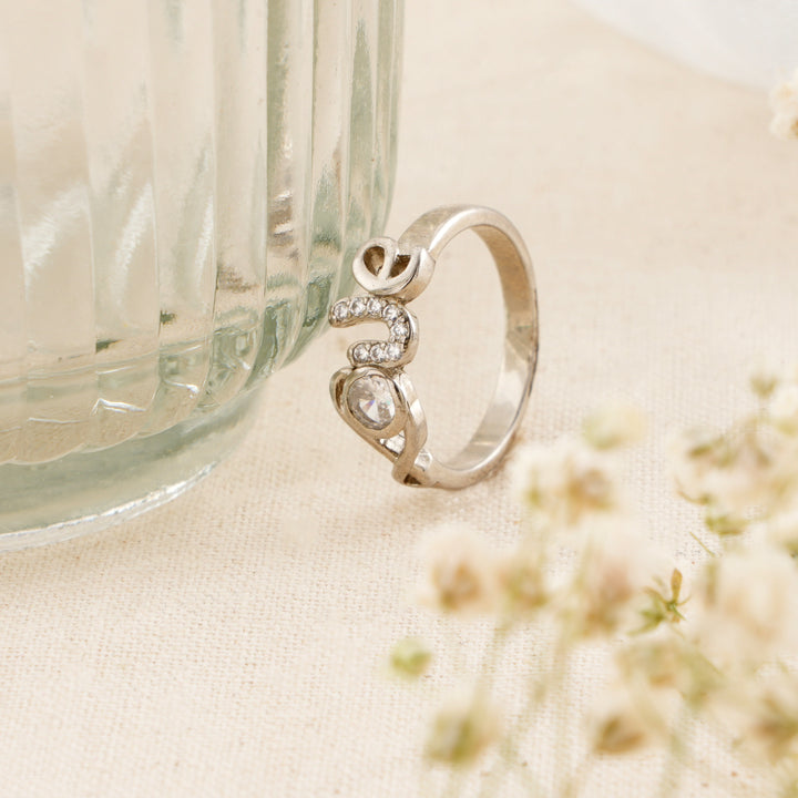 Minimalist White Stone Silver Ring