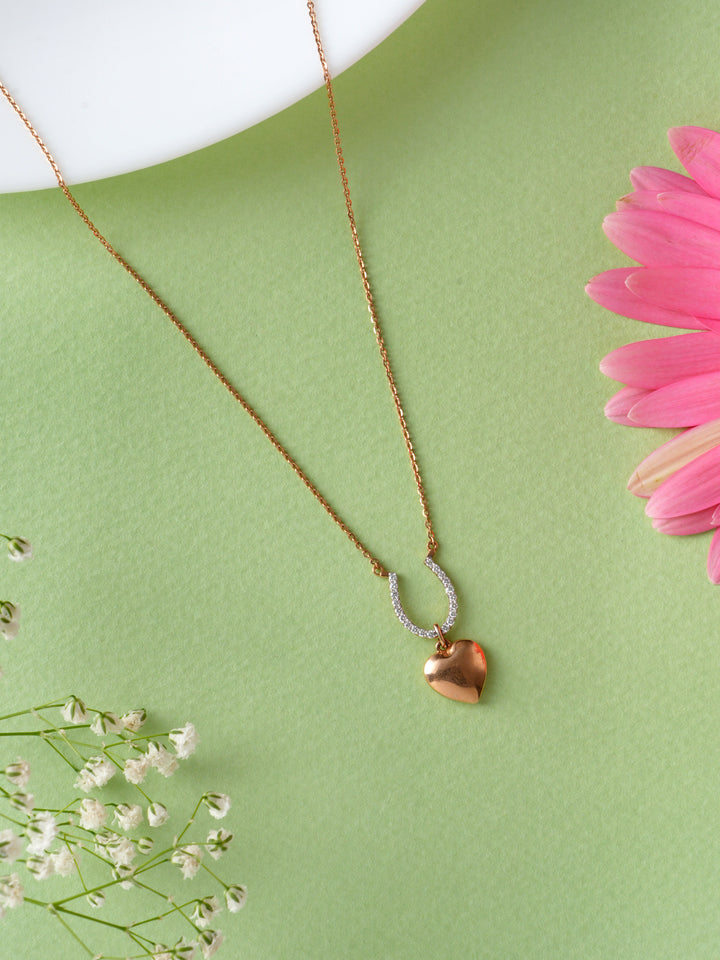 Diamond Horseshoe with Heart  Chain
