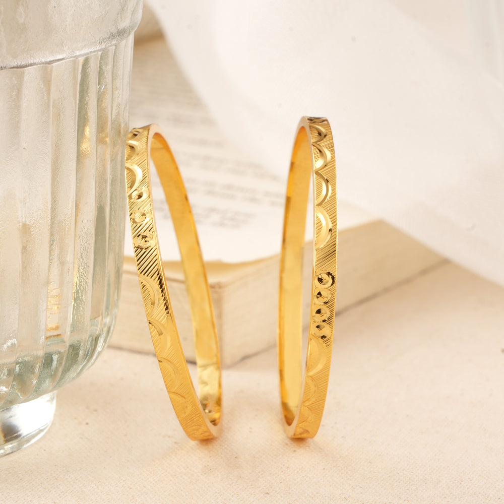 Silver Gold Plated Polished Edge Baby Bangle