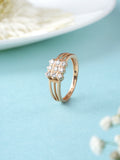 Grid design diamond Rose Gold ring