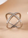 Cubic Zirconia Criss Cross Band Ring