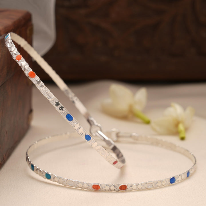Classic Valaikappu Silver Bangle