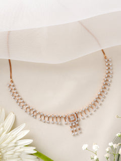 Rose Gold Fringe Diamond Necklace