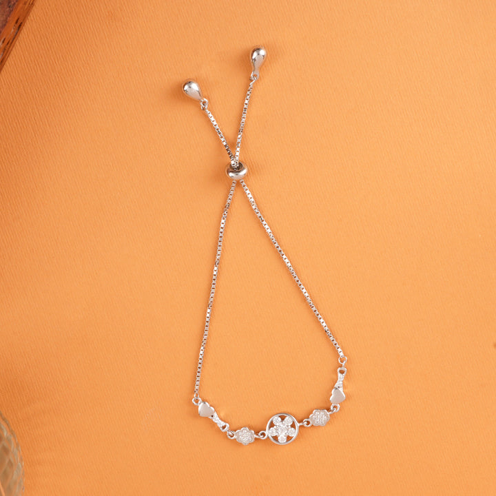 Blossom with Heart Designer Silver Bracelet