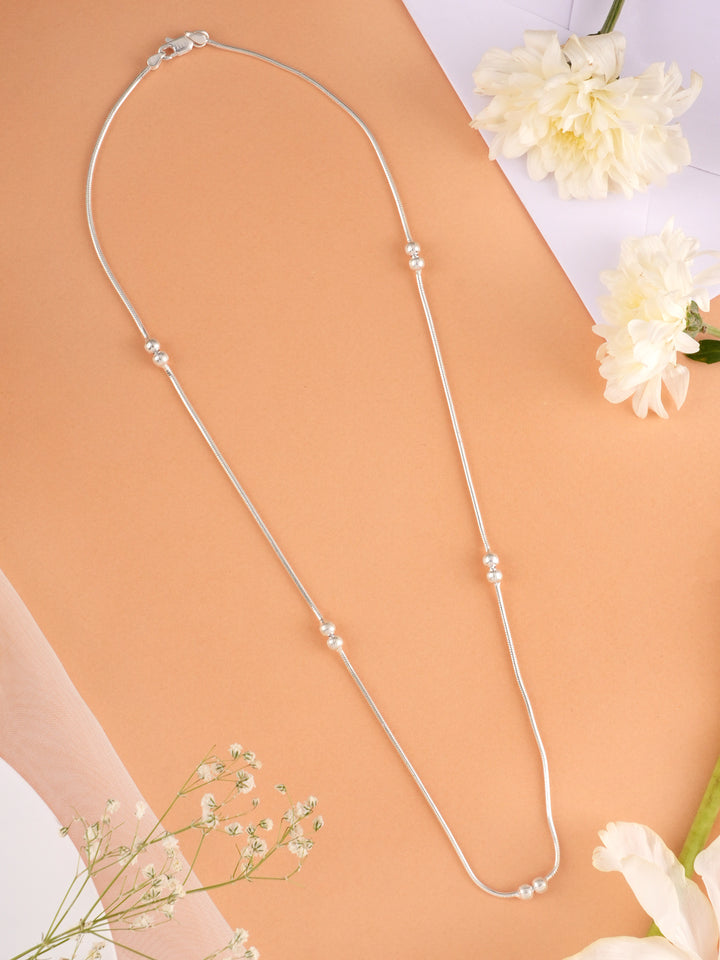 Dual Ball Silver Chain for Women