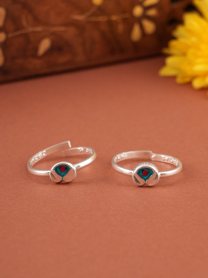 Luxe Enamel Silver Toe Ring
