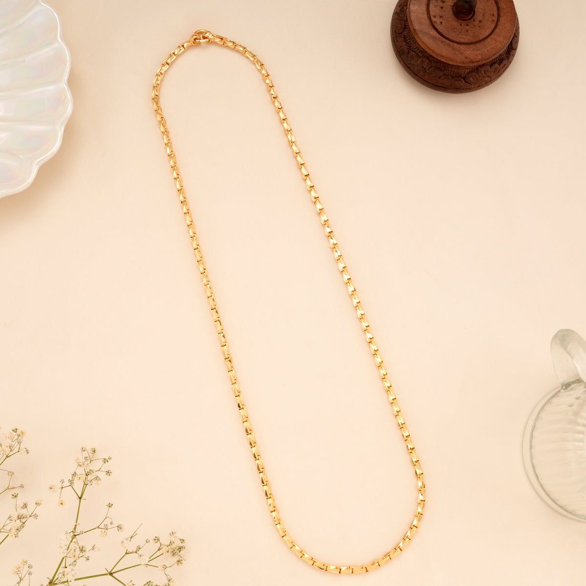 Silver Gold Plated Wheat Chain