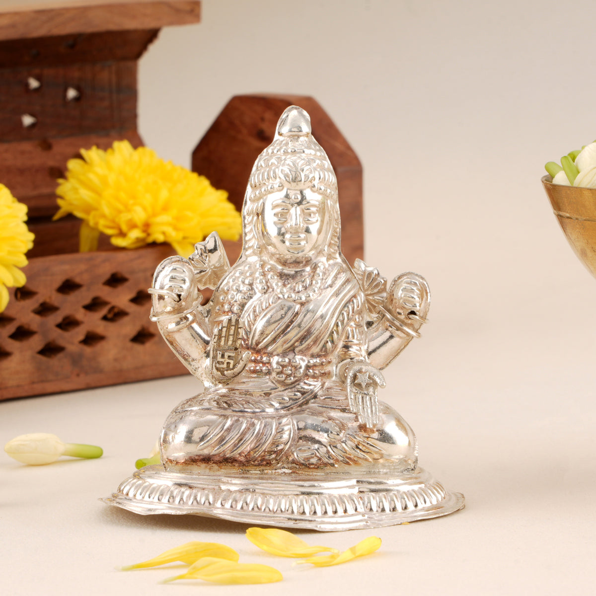 Spiritual Silver Idol of Goddess Lakshmi
