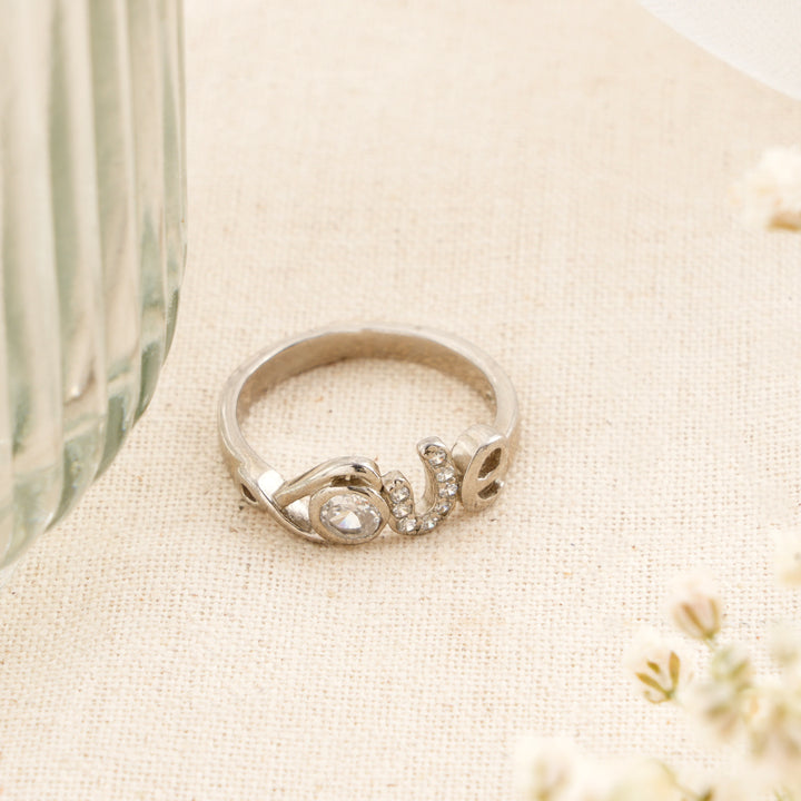 Minimalist White Stone Silver Ring