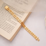 Classic Interlocking Link Pattern Golden Bracelet