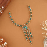 Emerald with Leaf Design Swarovski Necklace