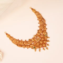 Antique Lakshmi Temple Bridal Gold Necklace