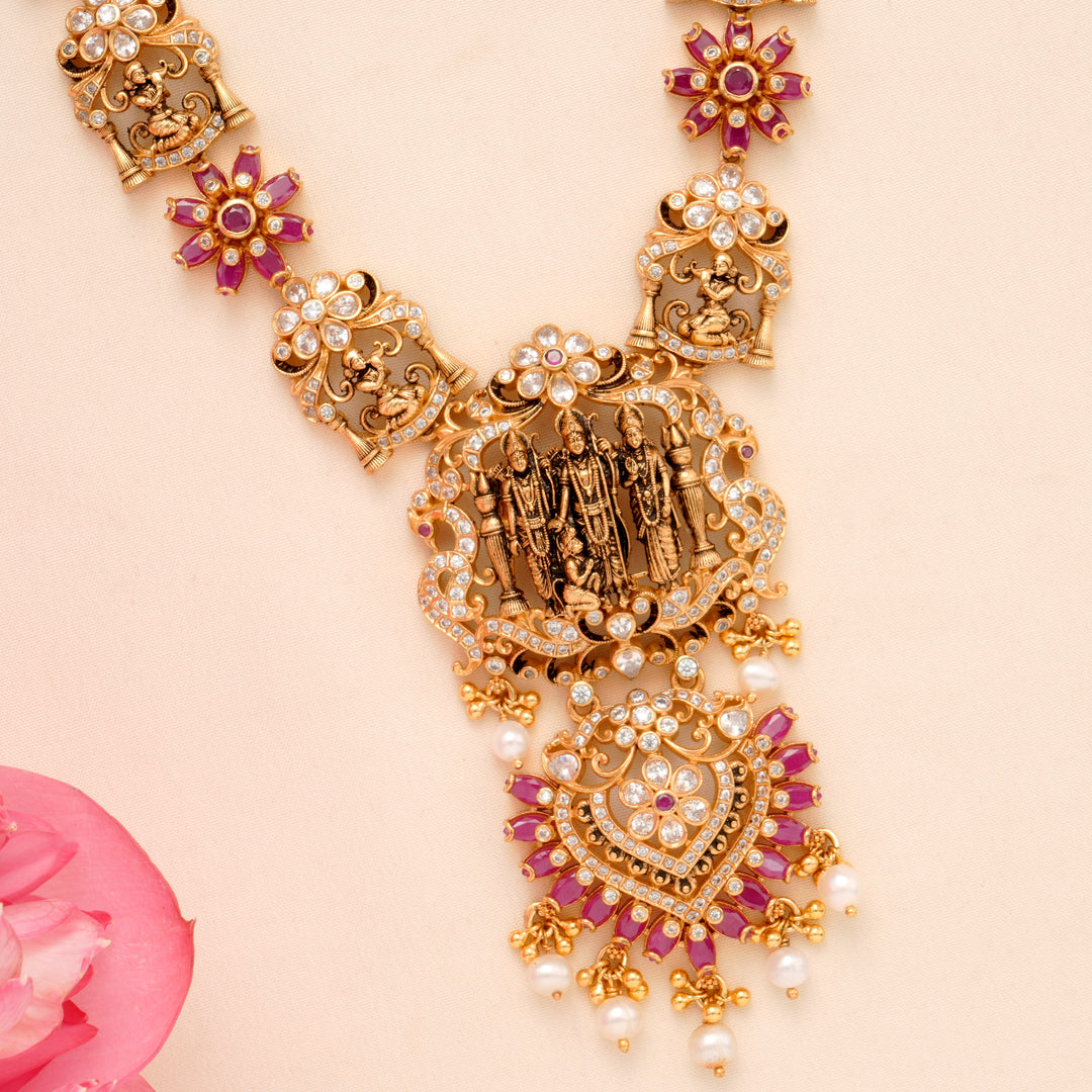 Ramar Lakshman Seetha Rose Gold Necklace