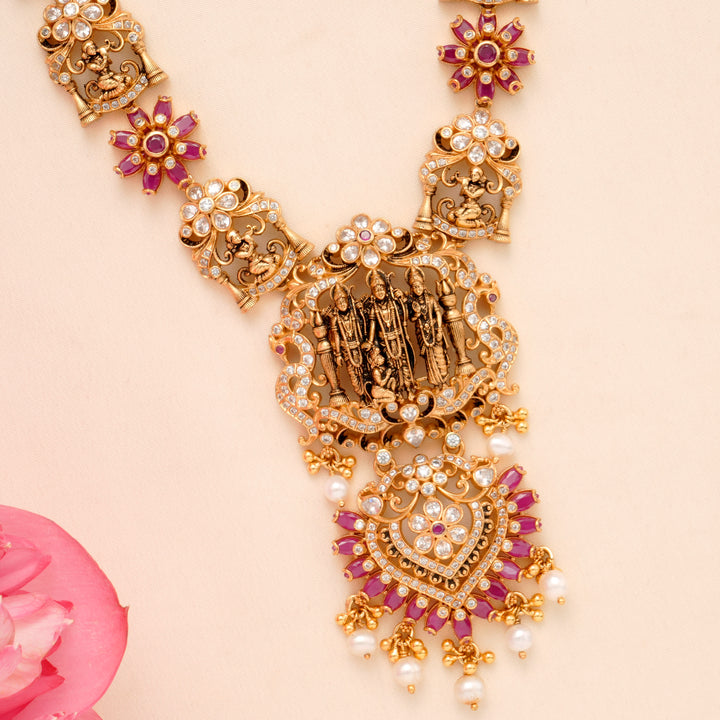 Ramar Lakshman Seetha Rose Gold Necklace