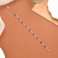 Pretty Green Tear Drop Stone Silver Women’s Bracelet