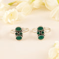 Circle Emerald with Silver Toe Ring