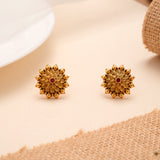Stunning Red Stone Antique Golden Stud