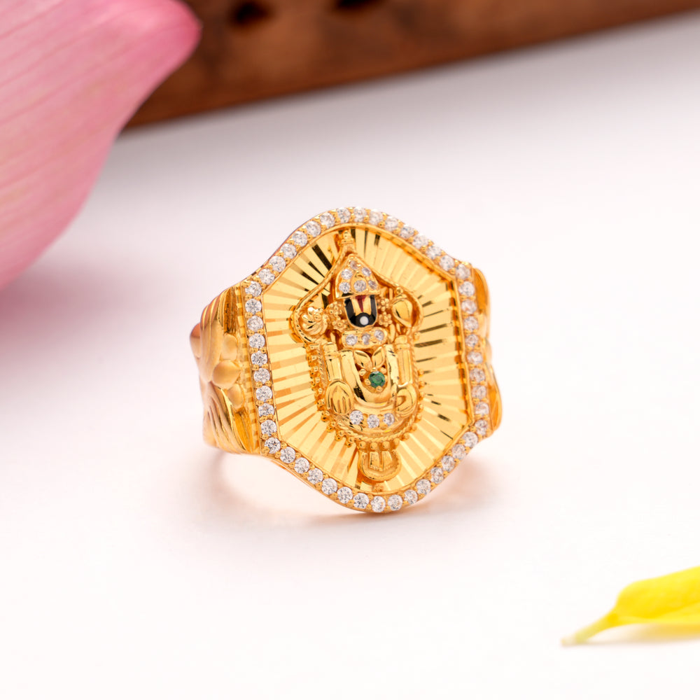 Tirupathi Balaji Golden Silver Ring