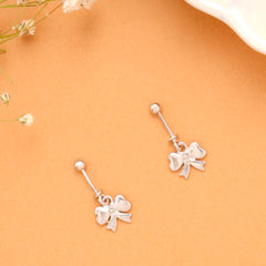 Sweet Bow Love Silver Koppu Earring