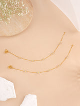 Dual Toned Gold Bead Anklet