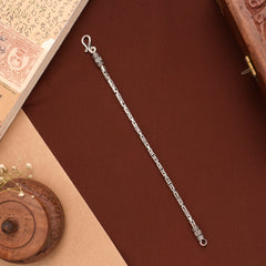 Classic Oxidized Byzantine Silver Bracelet