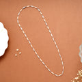 Flat Link Dual Tone Silver Men’s Chain