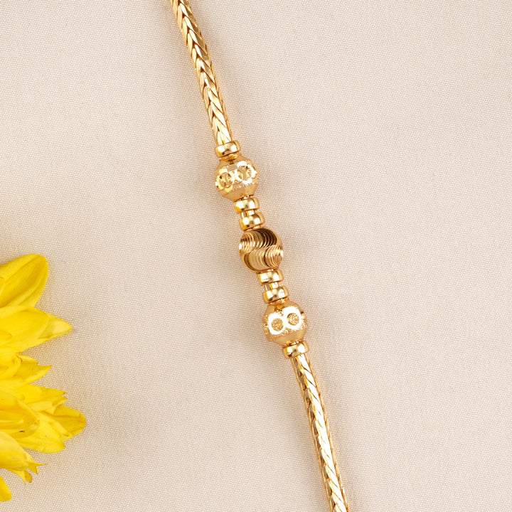 Simple Beads Gold Mugappu Chain