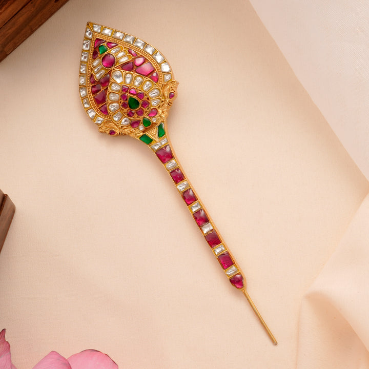 Murugan Vel Design Kundan Stone Jada Billa