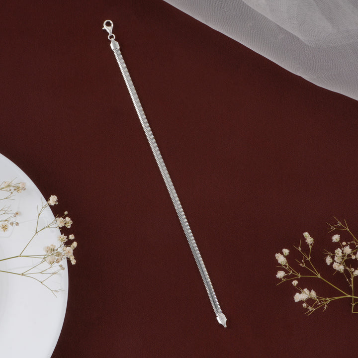 Herringbone Men's Silver Bracelet