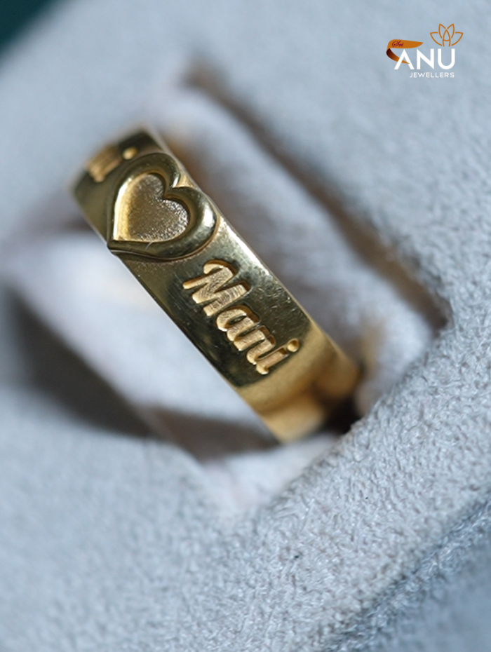 Name with Engraved Heart Ring
