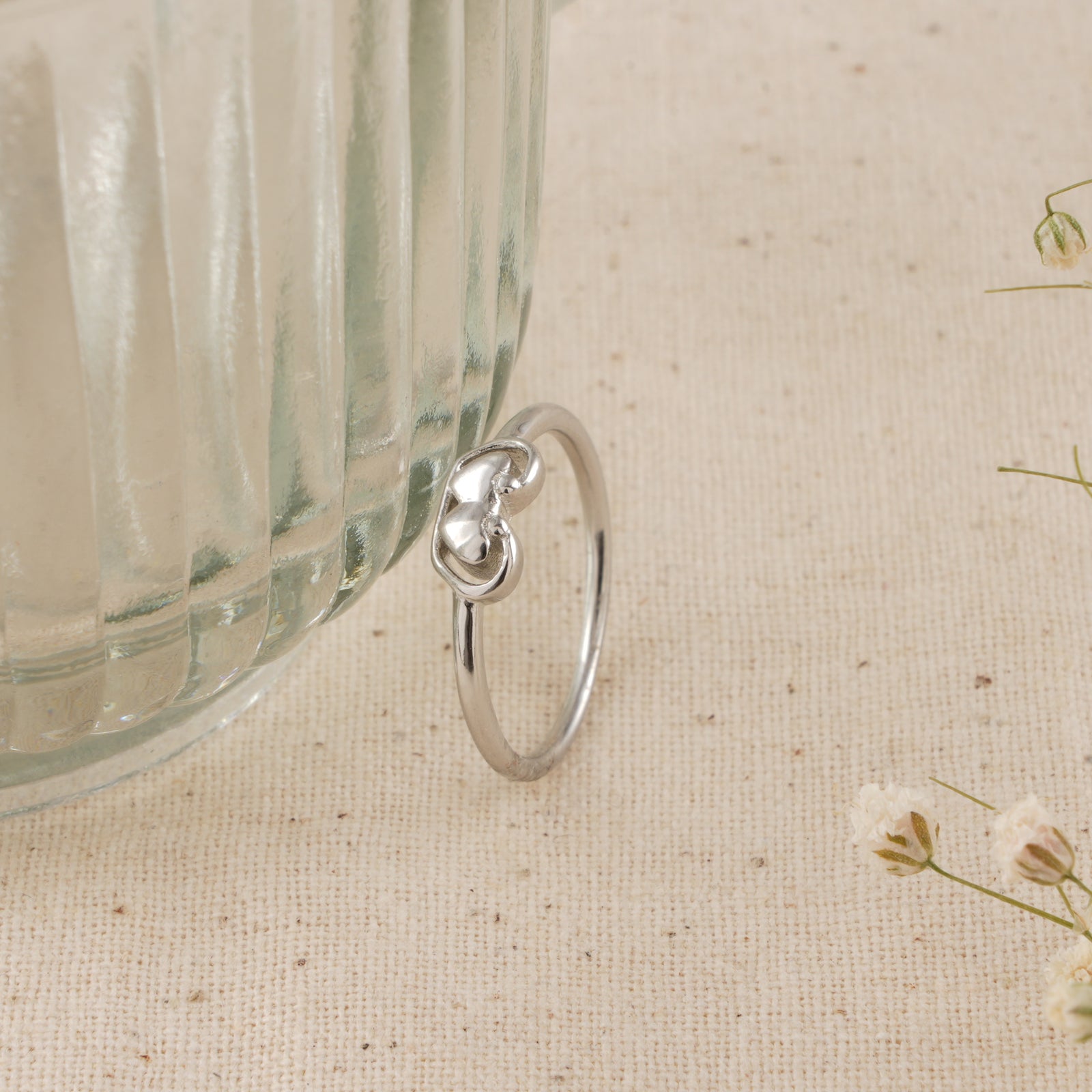 Stylish Dual Heart Baby Silver Ring