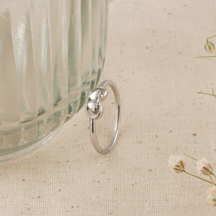 Stylish Dual Heart Baby Silver Ring