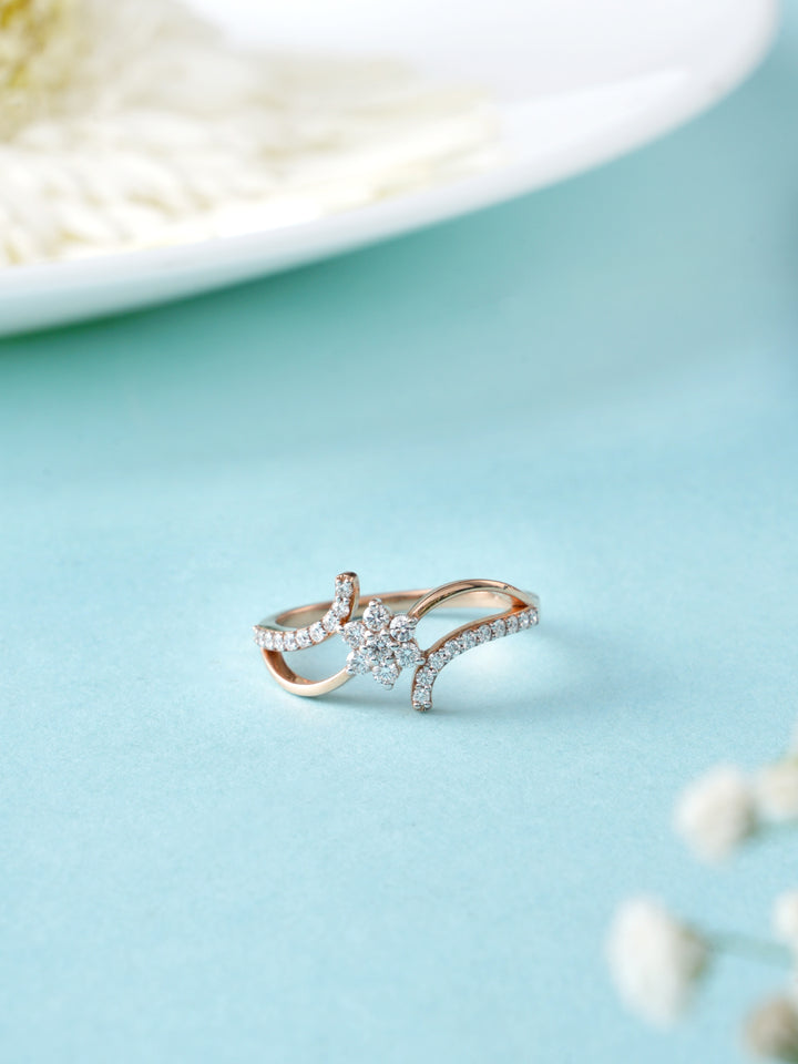 Stellar Luminary Rose Gold Diamond Ring