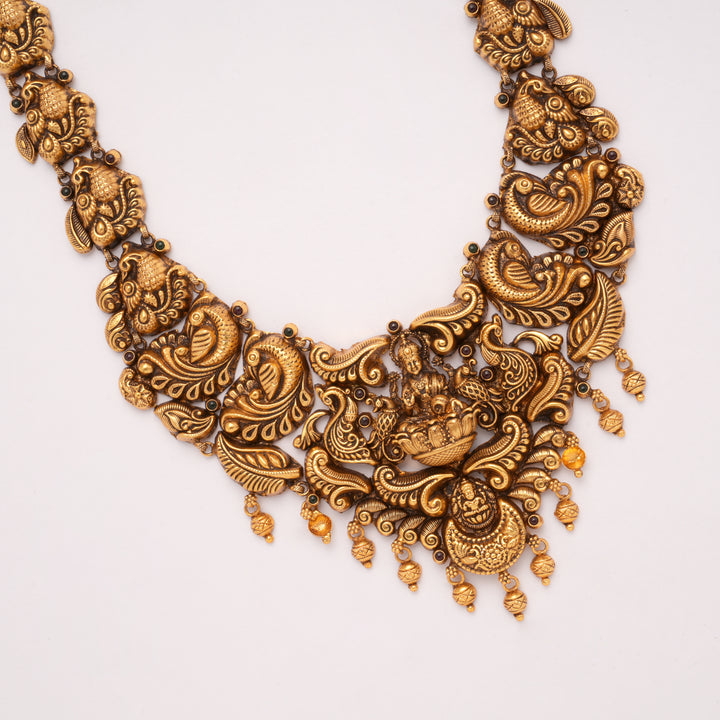Antique Peacock Design Lakshmi Golden Haram