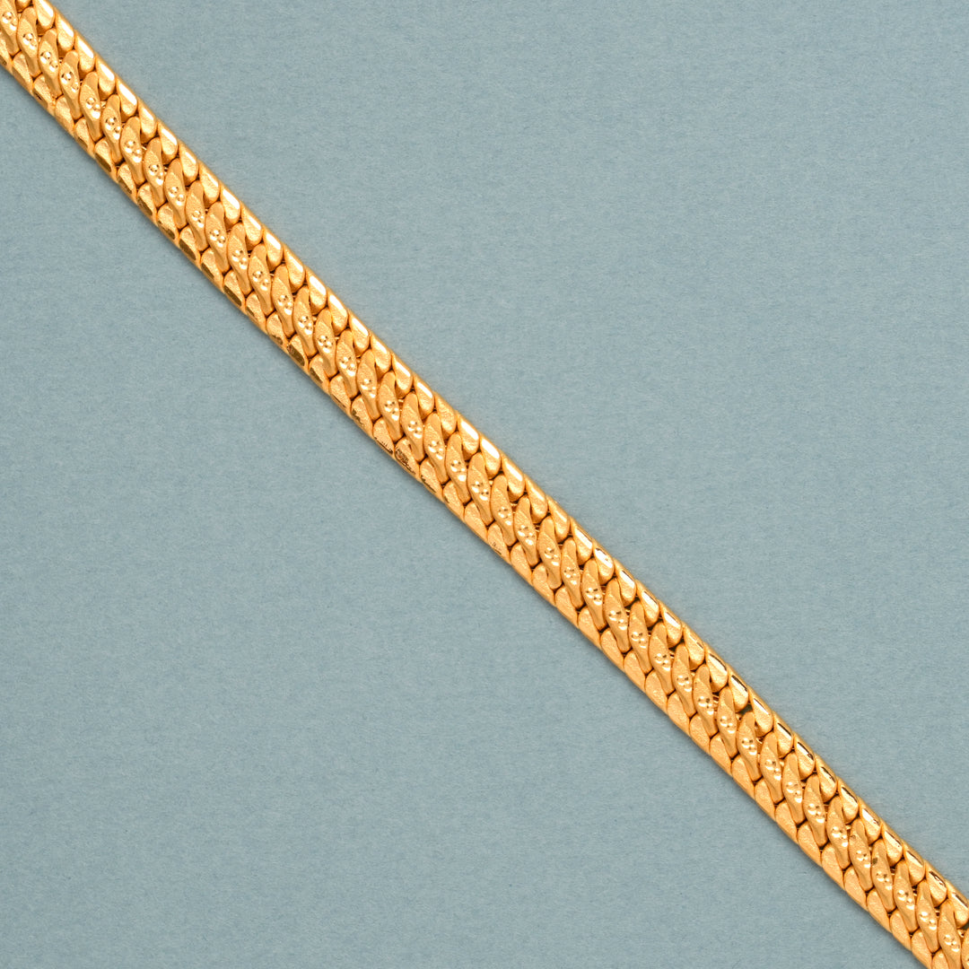 Rich S Pattern Link Gold Bracelet for Men