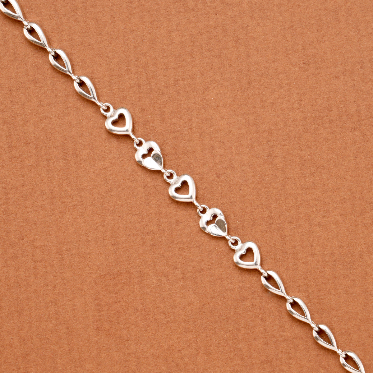 Floral and Gold Infinity Silver Bracelet