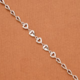 Floral and Gold Infinity Silver Bracelet