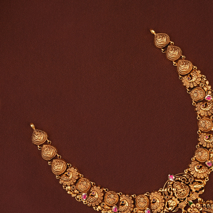 Classic Lakshmi Nagas with Ruby Gold Necklace