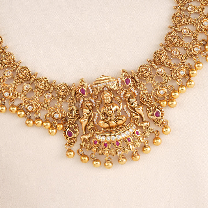 Antique Lakshmi with Golden Ball Necklace