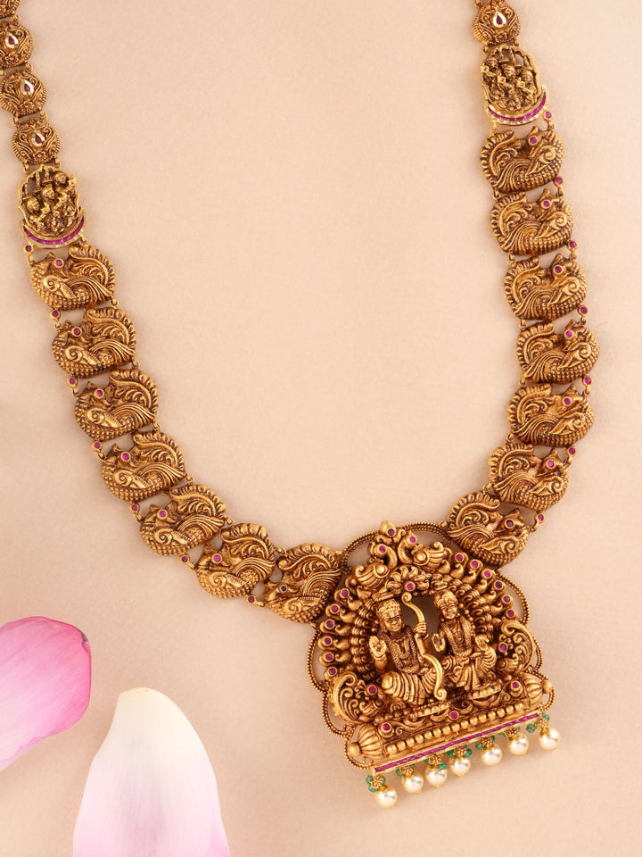 Lord Ram Sita Antique Grand Gold Haram