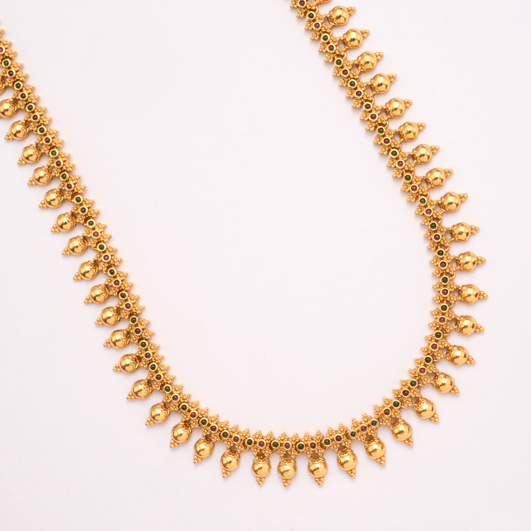 Heritage Two Colour Stone with Golden Balls Drops Haram