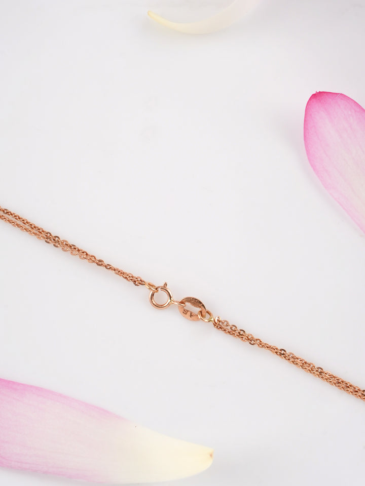 Blush Orchid Charm Rose Gold Chain